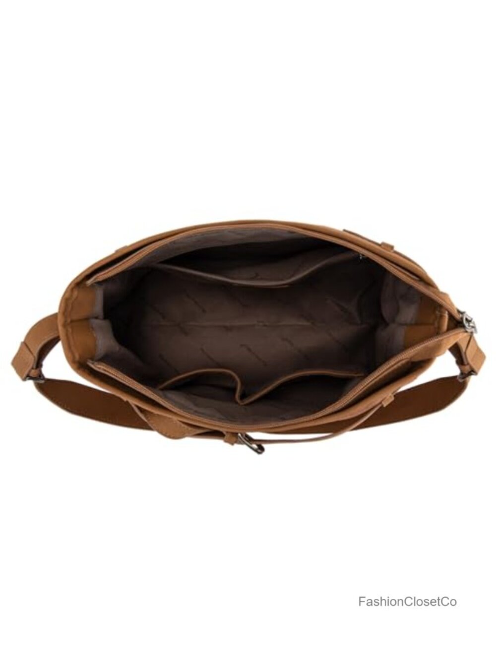 Faux Suede Slouchy Hobo Tote Bag with Adjustable Strap - Picture 4 of 6